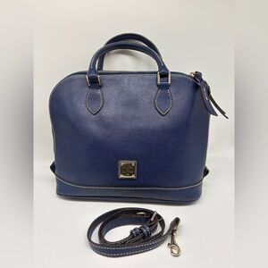 Dooney & Bourke Navy Blue Saffiano Leather Zip Zip Satchel Handbag